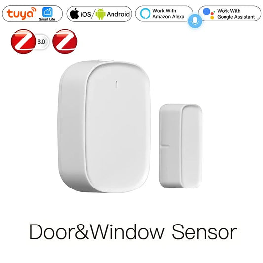 Tuya Zigbee Smart Window Door Gate Sensor Detector, Smart Home Security Alarm System Smart Life Tuya App Wireless Remote Control