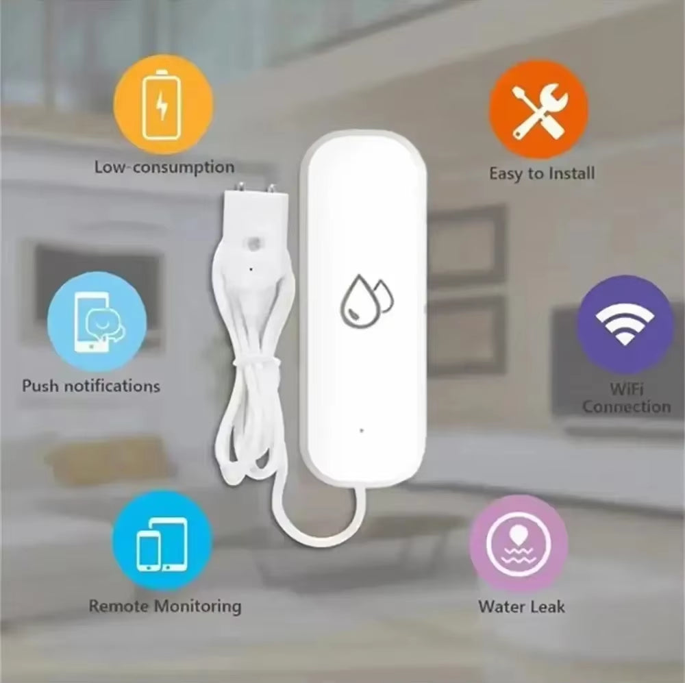 Tuya Smart Zigbee Water Leakage Sensor Alarm Water Detector Flood Leakage Sensor APP Remote Control Security Alarm System