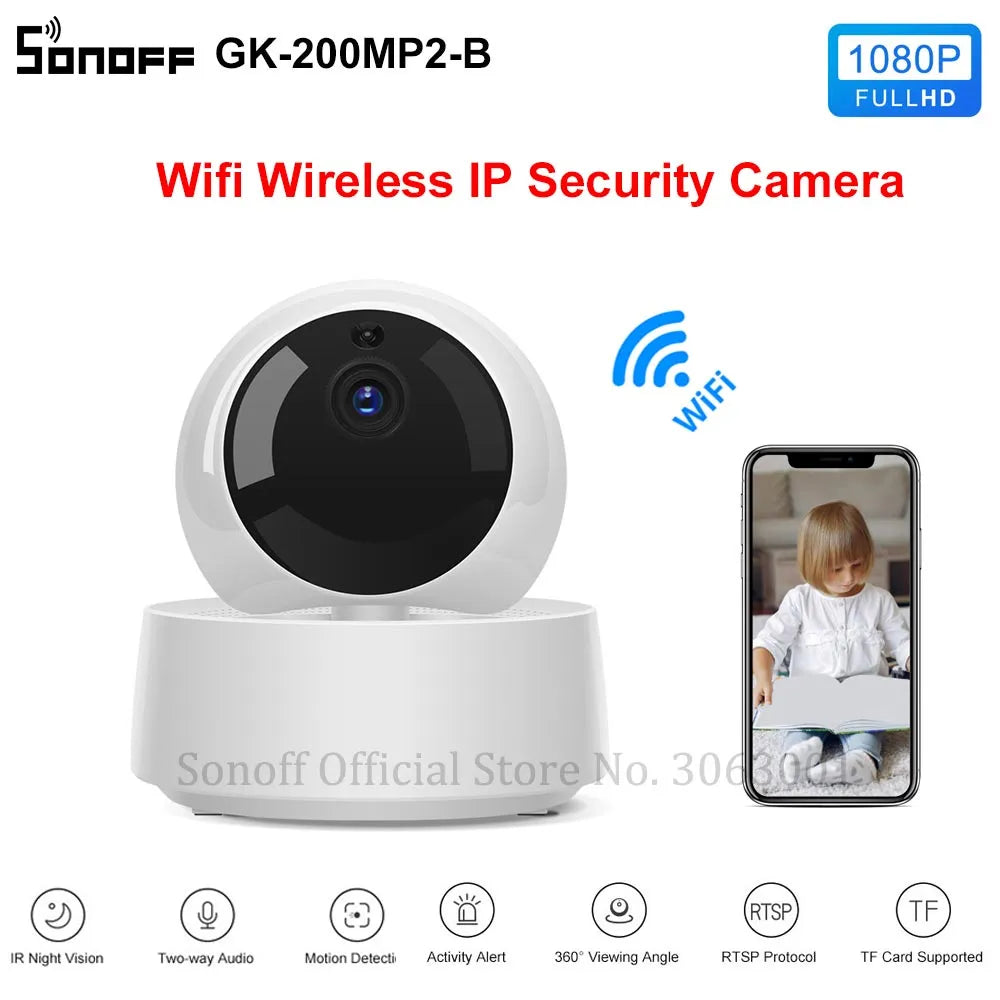 SONOFF GK-200MP2-B 1080P HD Mini Wifi Camera Smart Wireless IP Camera 360 IR Night Vision Baby Monitor Surveillance Cameras