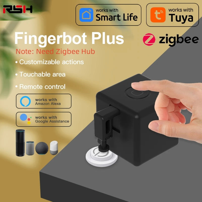Interruptor inteligente Tuya Zigbee Fingerbot Plus, pulsador de botón Interruptor inteligente Tuya Zigbee Fingerbot Plus, pulsador de botón