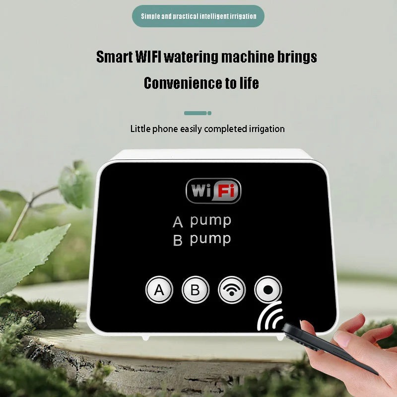 WiFi Smart Double Pump Irrigation Controller Plant Automatic Adjustable valve Drip System Kit Mobile Phone Watering Timer Device