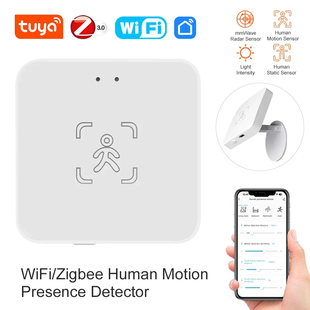 Tuya Wifi/Zigbee MmWave Human Presence Motion Sensor with Luminance/Di ...