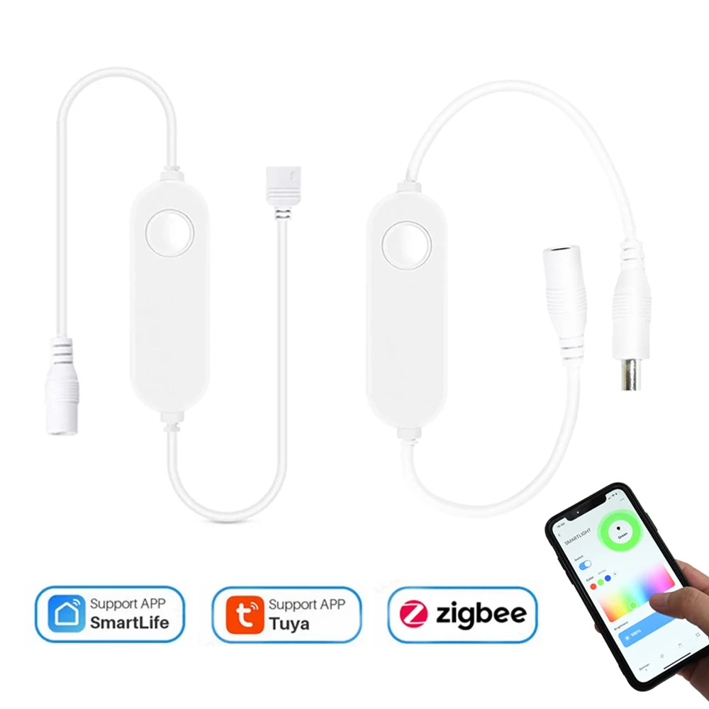 Tuya Zigbee Smart LED Controller 5V 12V 24V Dimmer Single color CCT RGB RGBW RGB+CCT Strip for APP Alexa SmartThings zigbee2mqtt
