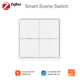 Tuya Zigbee 3.0 Wireless Scene Switch 4Gang 12 Modes Push Button Smart Home Remote Controller Automation Scenario Linkage Center