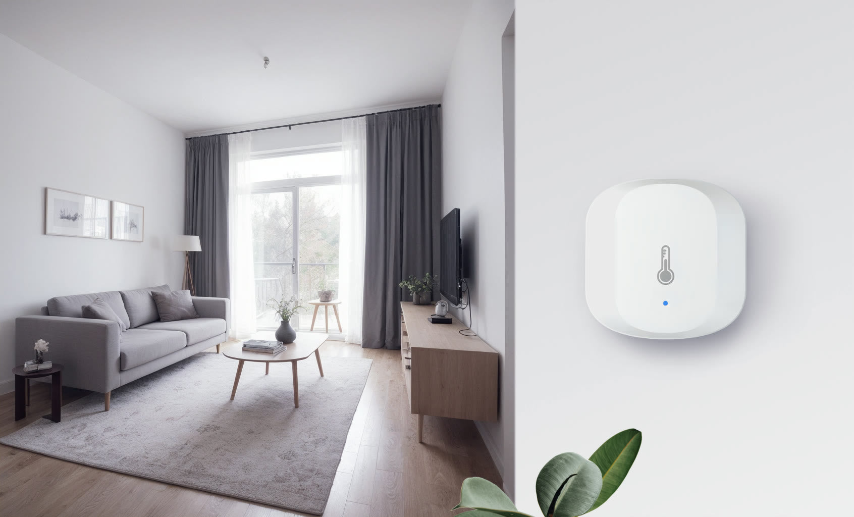 Centralite Temperature & Humidity Sensor in a modern home
